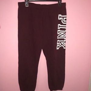 Maroon PINK sweatpants, barely worn